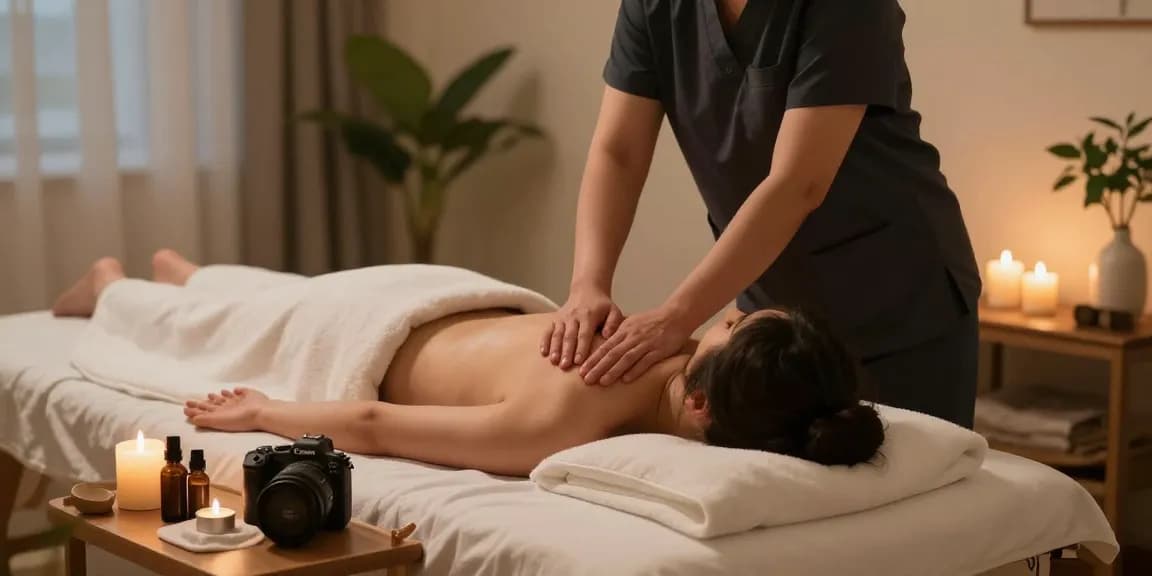Paju 출장마사지 session with a tranquil therapist working in a serene home environment.