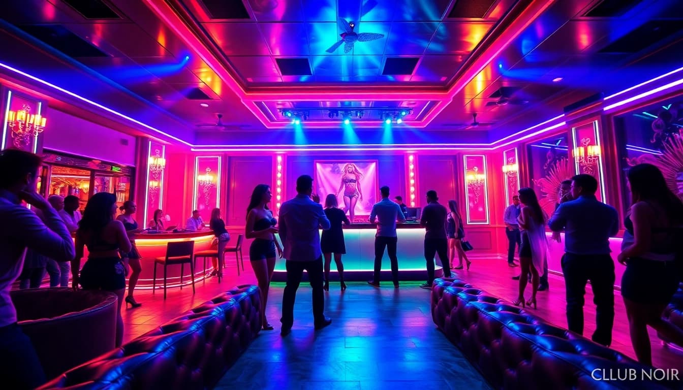 Night club sxm vibrant nightlife at Club Noir, showcasing stylish guests and performers in St. Martin.