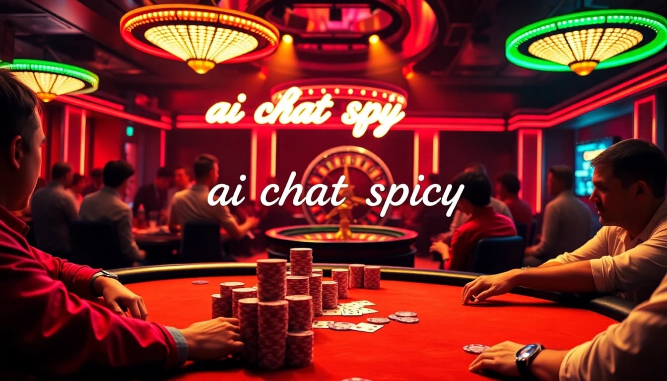 Engage in ai chat spicy while enjoying a thrilling casino poker game with vibrant chips and cards in action.