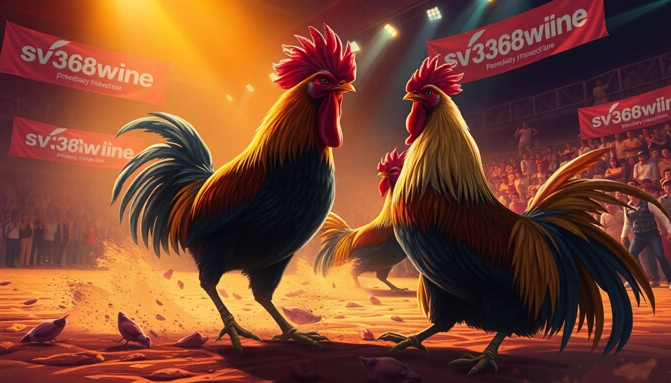 Live cockfighting action at sv368win.live, featuring intense battles and enthusiastic spectators.