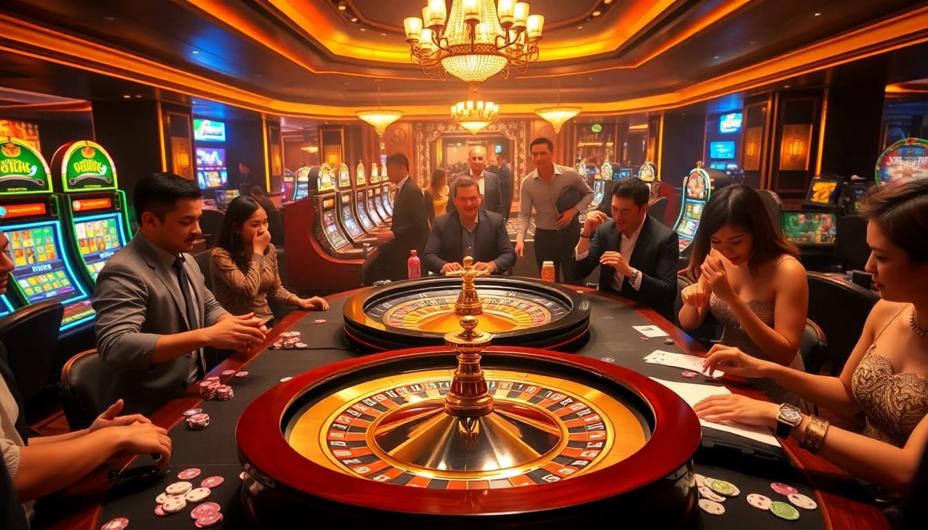 Engage in high-stakes excitement at XX88's luxurious casino with roulette and poker games.