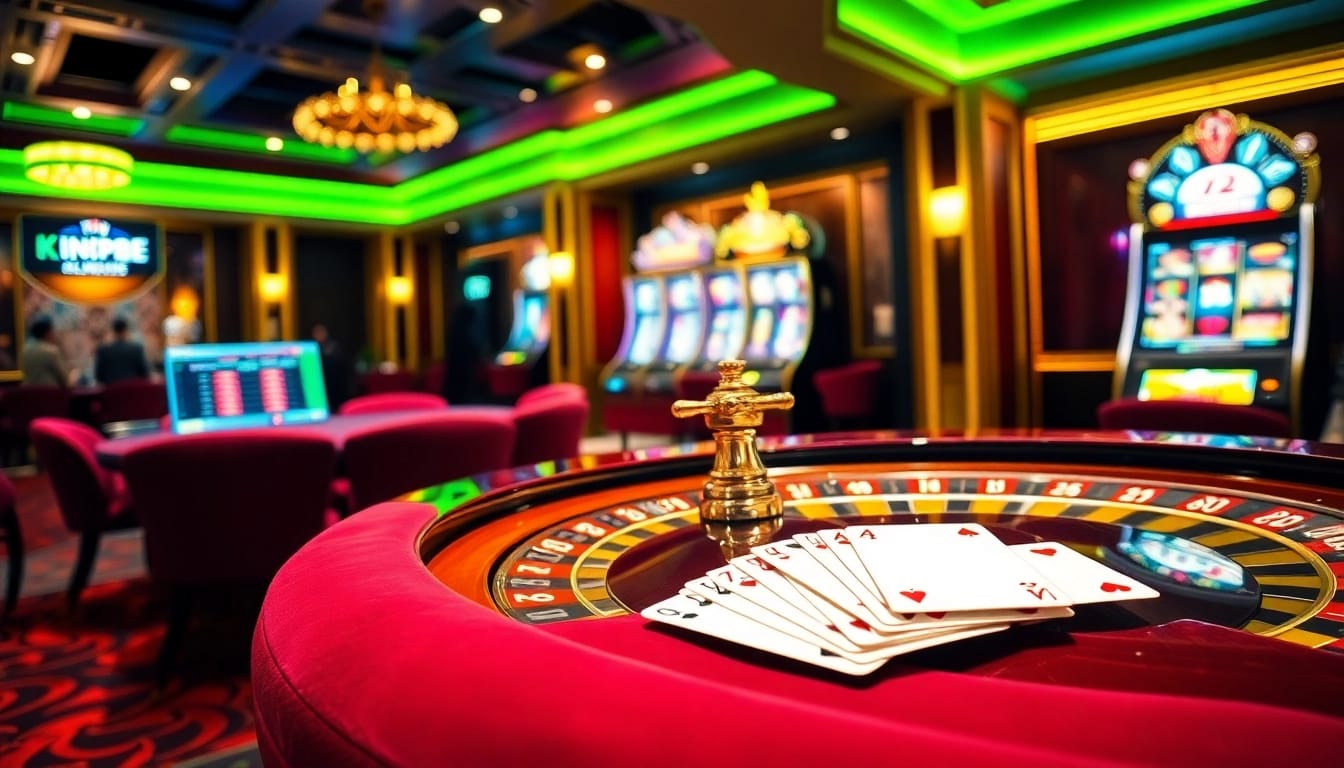 Engaging scene at https://king88sa.com/ with roulette and poker activities enhancing the online gambling experience.