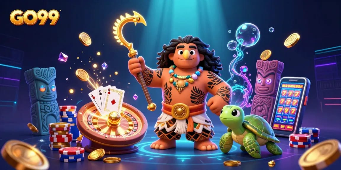 Spin to win big at GO99 with exciting games featuring stacked chips and vibrant casino elements.