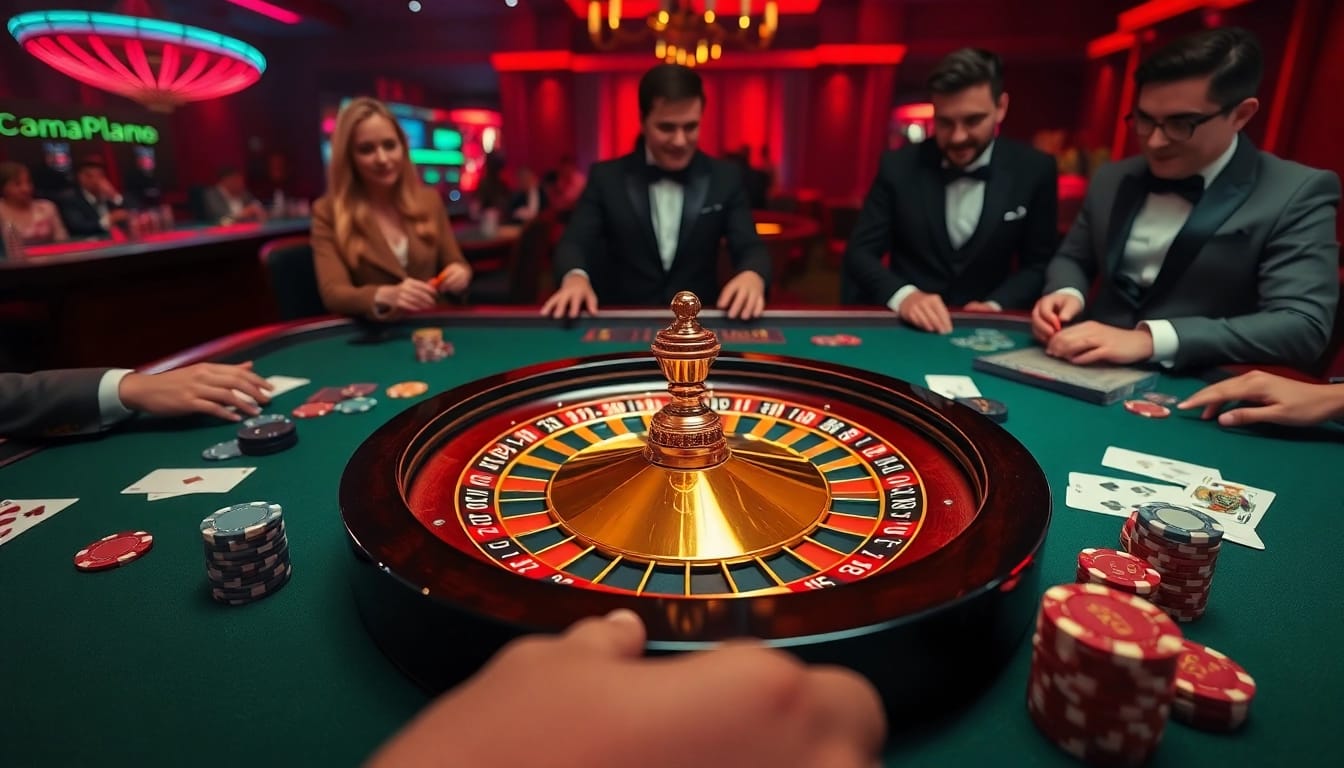 Experience excitement at cm88 casino with roulette, poker chips, and vibrant gameplay.