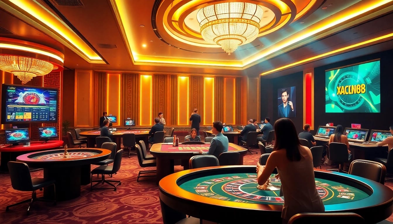 Xocdia88 players engaging in exciting virtual casino games with vibrant graphics.