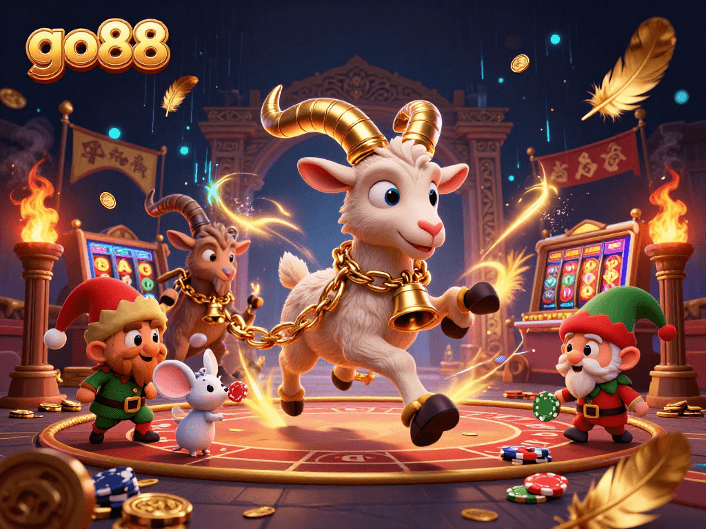Experience go88 with a festive Krampus-themed horror casino, showcasing vibrant characters and engaging game elements.