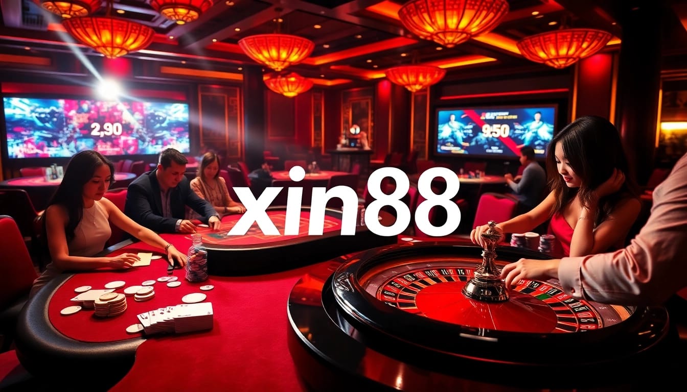 Experience the excitement of xin88 with dynamic casino tables, roulette wheels, and engaged players.