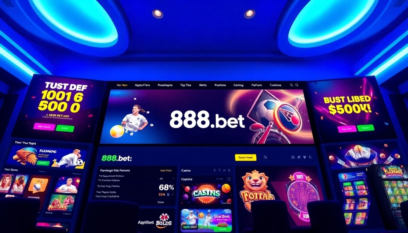 Engaging interface of 888b.bet showcasing exciting betting offers and games.