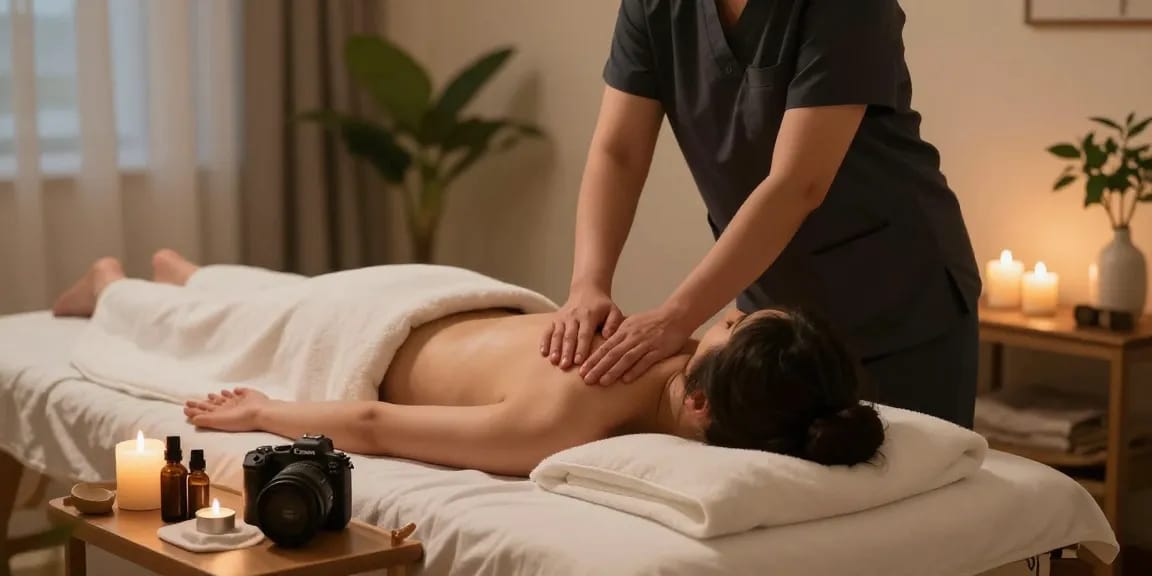 Paju 출장마사지 session with a tranquil therapist working in a serene home environment.