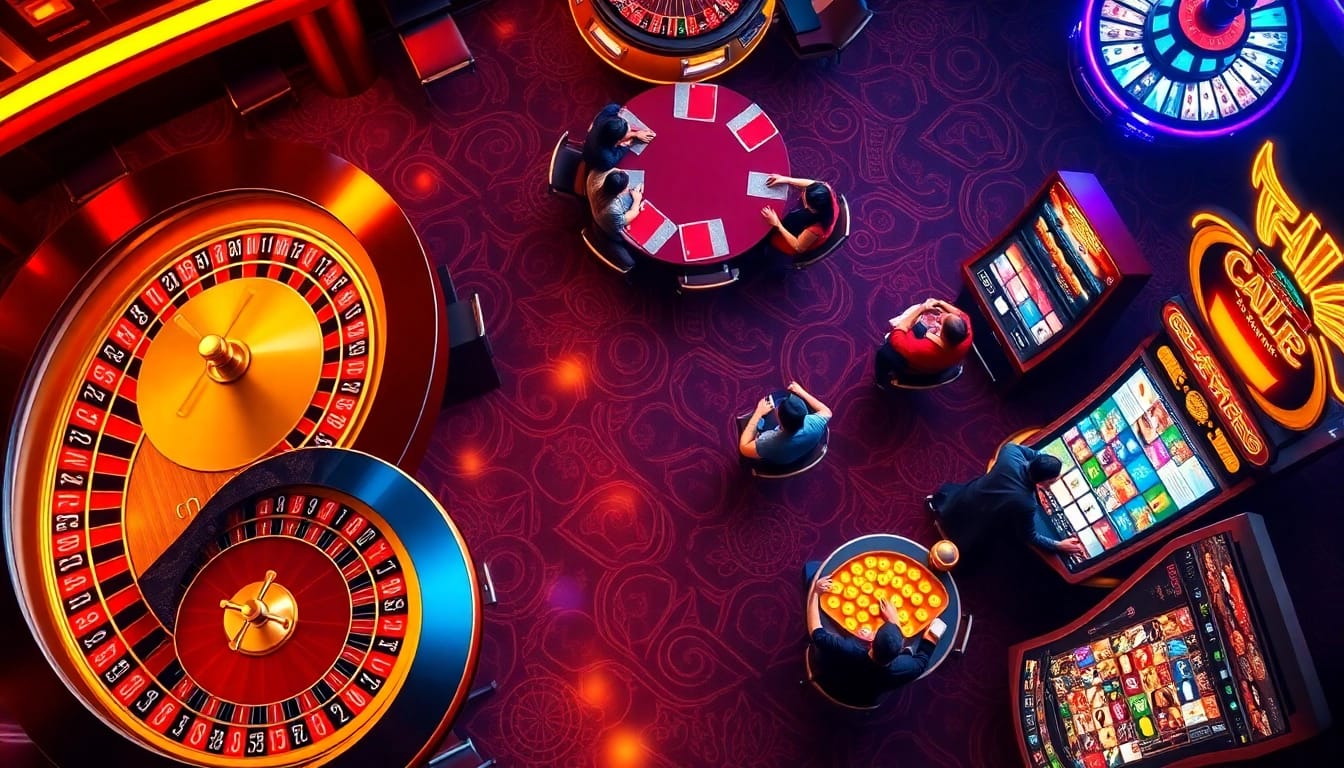 Experience thrilling betting at https://f168.news/ with a vibrant casino atmosphere featuring roulette and poker chips.