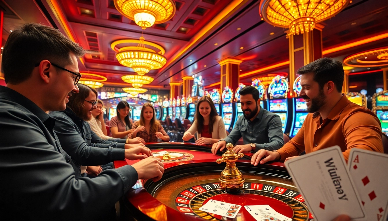 Players experiencing thrilling moments at the Winsly roulette table filled with excitement and gaming joy.