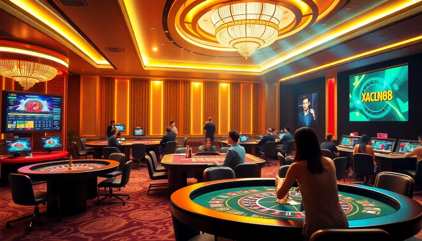 Xocdia88 players engaging in exciting virtual casino games with vibrant graphics.