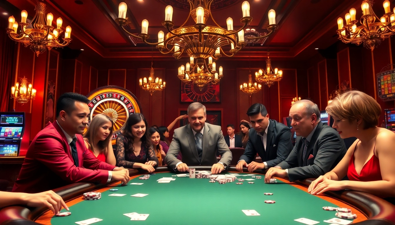 Engaging poker game at a luxury casino with players focused on winnings at https://bl555.training/.
