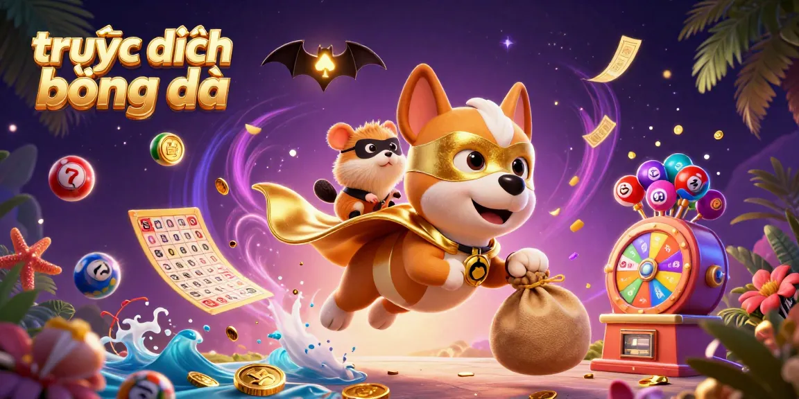Experience trực tiếp bóng đá excitement with vibrant, dynamic characters and casino elements in a detailed illustration.