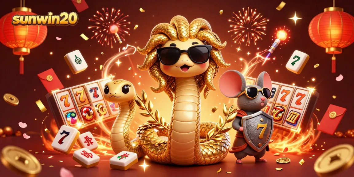Spin to win with sunwin20: Explore charming Medusa and a warrior mouse in a vibrant casino scene.