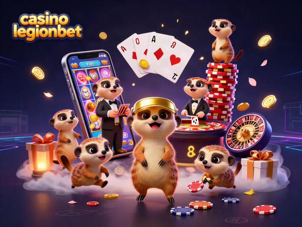Experience thrilling gameplay at casino legionbet with an adventurous meerkat casino scene.