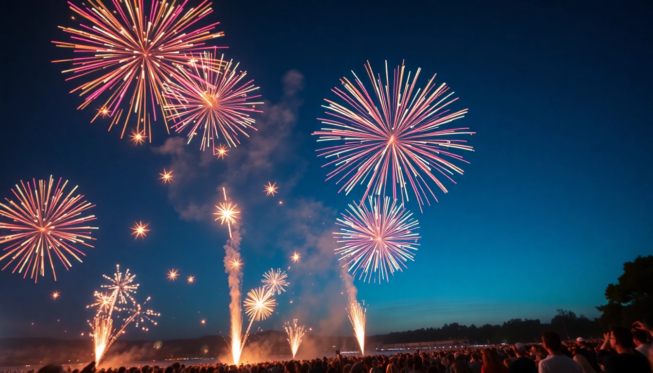 Watch vibrant wholesale fireworks light up the night sky during a stunning display.