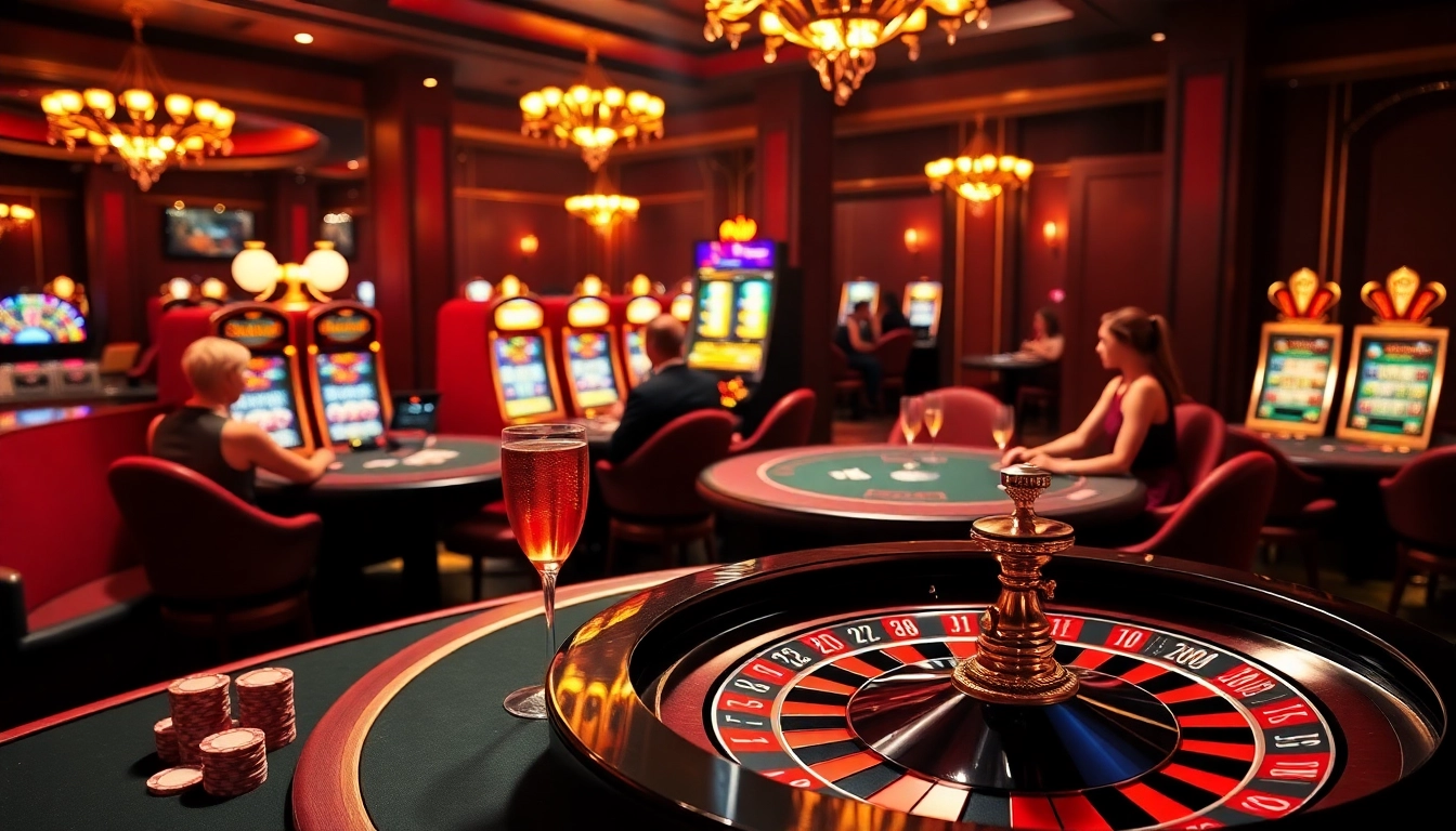 Engage with the thrilling casino Homepage, featuring vibrant poker tables and slot machines for an immersive experience.
