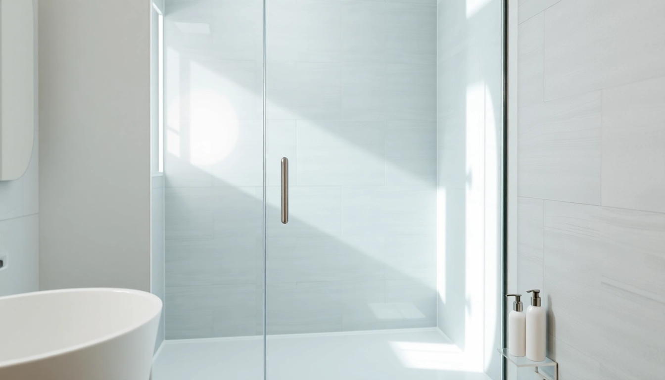 Show shower screens for walk in showers featuring a modern glass design and serene bathroom setting.