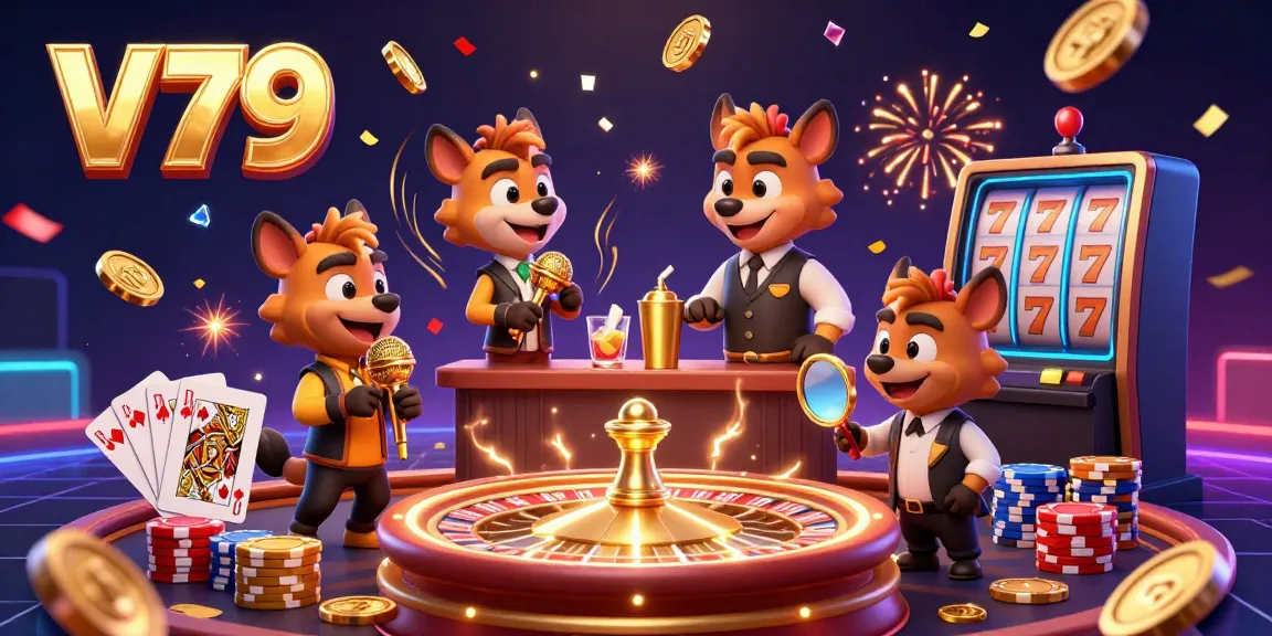 Experience exciting casino moments with V79's lively characters and dynamic gambling elements.