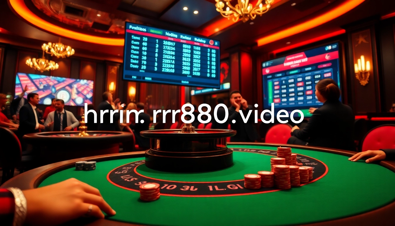 Explore the excitement at https://rr888.video/ with players gathered around a thrilling poker table in a vibrant casino.