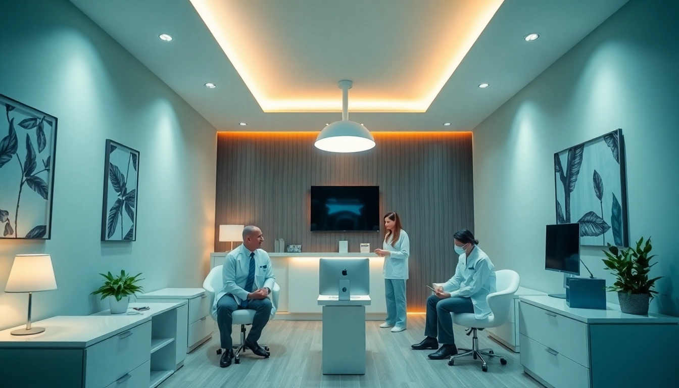 患者がアイランドタワークリニックでカウンセリングを受けるシーンを演出