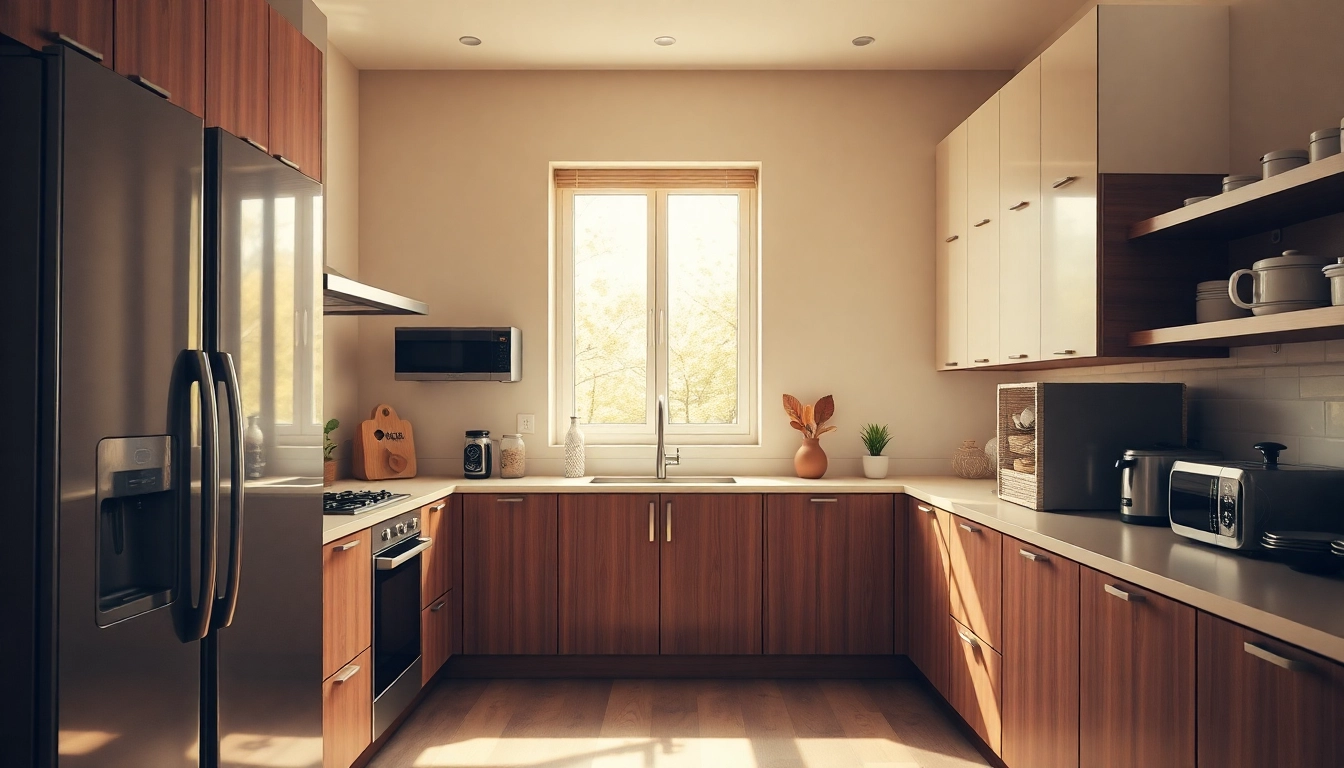 Explore a stylish kitchen with бяла техника appliances enhancing home functionality and aesthetics.