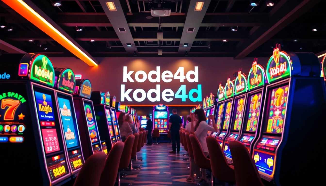 Engaging scene of Kode4d link showcasing vibrant online slot games and players enjoying a secure gaming experience.