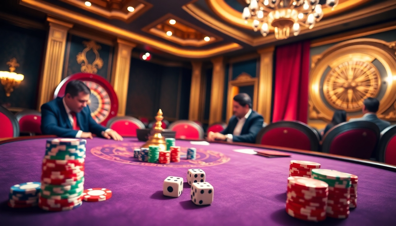 Experience the thrill of win55 at a luxurious poker table with vibrant colors and high-stakes action.