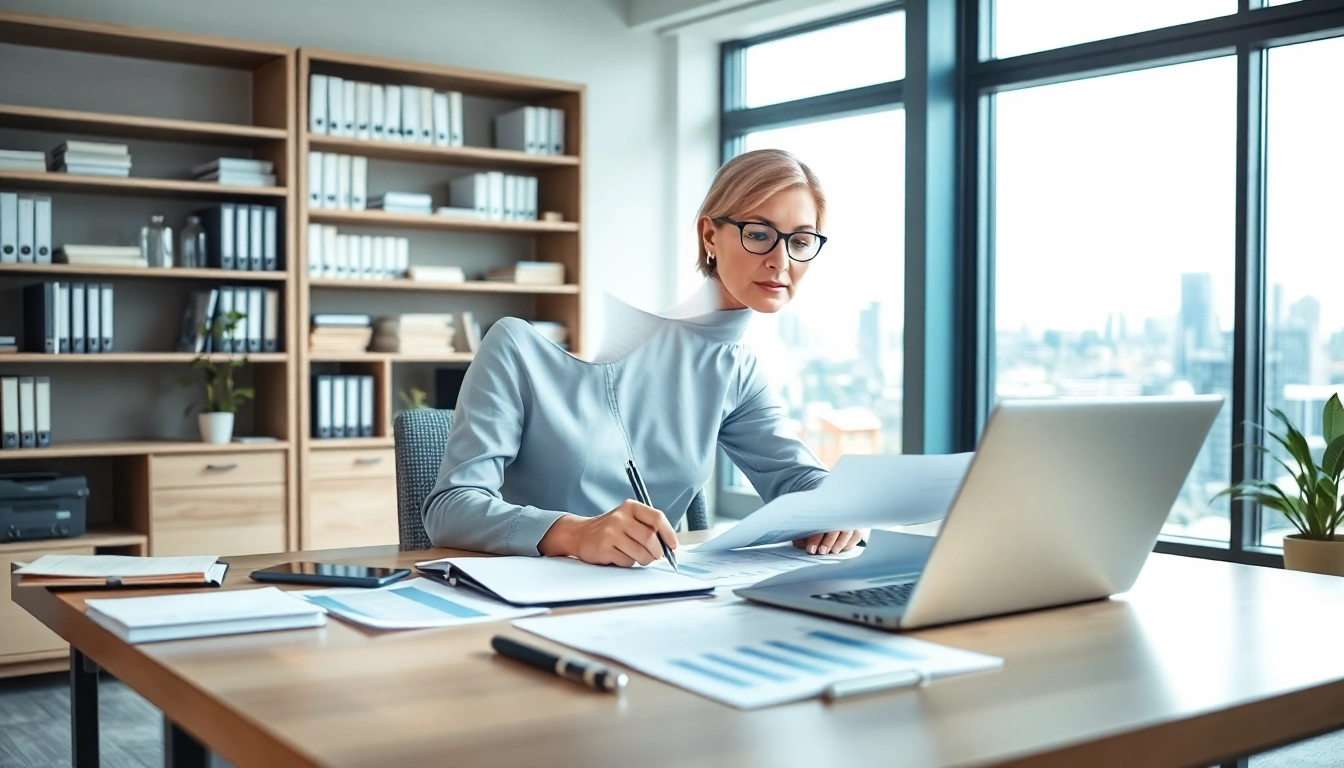 Księgowość dla firmy transportowej w nowoczesnym biurze, przy pracy księgowego.