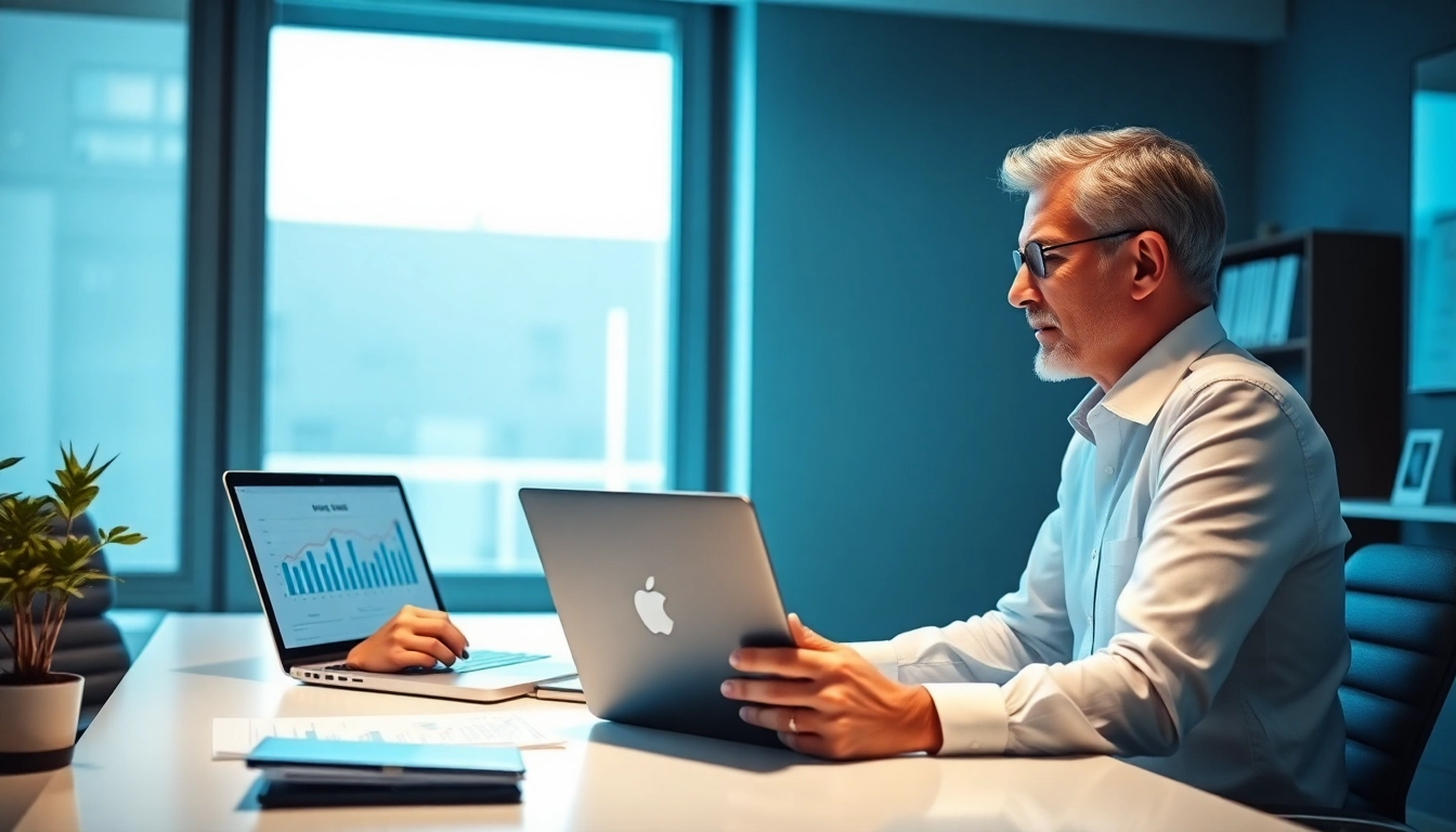 Consulente finanziario che spiega i benefici della Legge 3/2012 sull'esdebitazione a un cliente in ufficio.