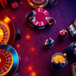 Experience thrilling betting at https://f168.news/ with a vibrant casino atmosphere featuring roulette and poker chips.