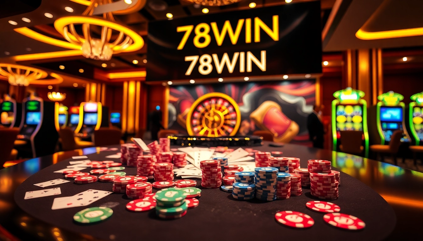 Experience the thrill of winning at 78WIN's premium casino with vibrant tables and joyful players.