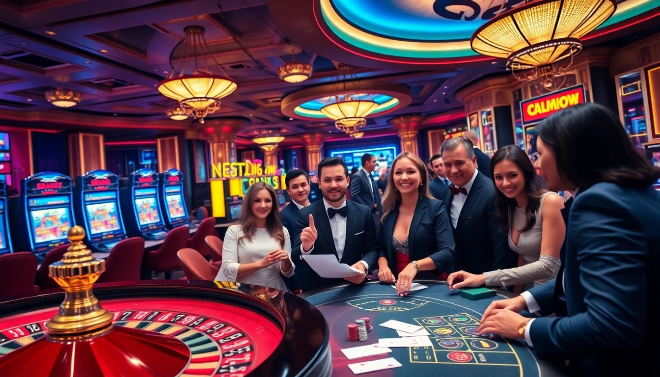 Players enjoying high-stakes action at new88 casino tables filled with excitement and vibrant energy.