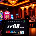 Players enjoying games at rr88 com casino, showcasing excitement and luxury in a vibrant setting.