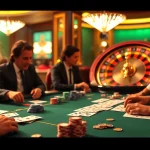 Players engage in a thrilling poker game at https://ph33.info, showcasing vibrant casino atmosphere and excitement.