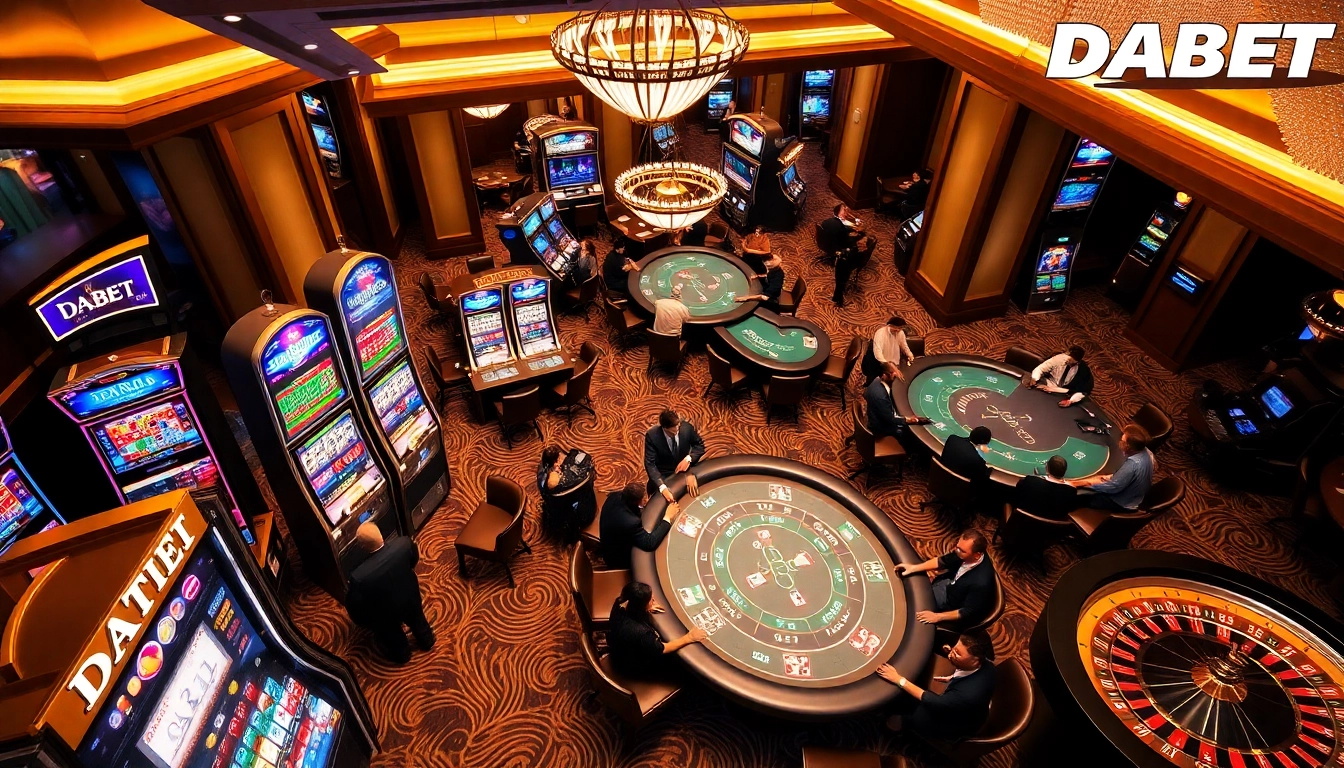 Experience thrilling moments at DABET's vibrant casino games and poker tables.
