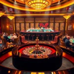 Experience the thrill of FLY 88 at a luxurious casino with poker tables and roulette.