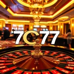 Engaged players at 7C77 casino enjoying high-stakes poker and roulette games.