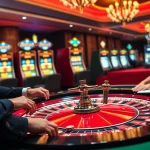 Experience the thrill of febet as players strategize at a luxurious roulette table in a vibrant casino scene.