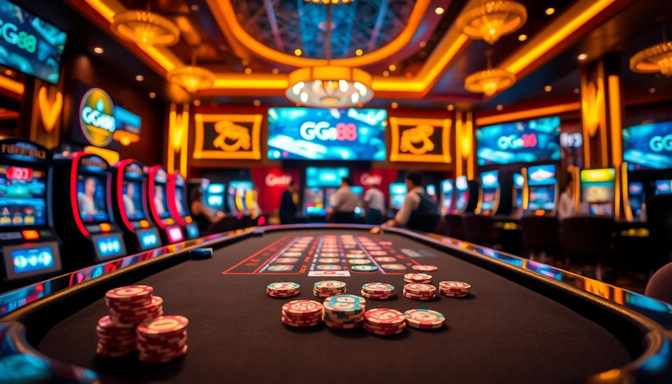 Experience excitement at GG88 with lively casino games and colorful chips.