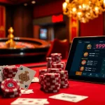 39bet showcases a vibrant casino scene with poker chips and cards on a high-stakes table, enhancing the gambling thrill.