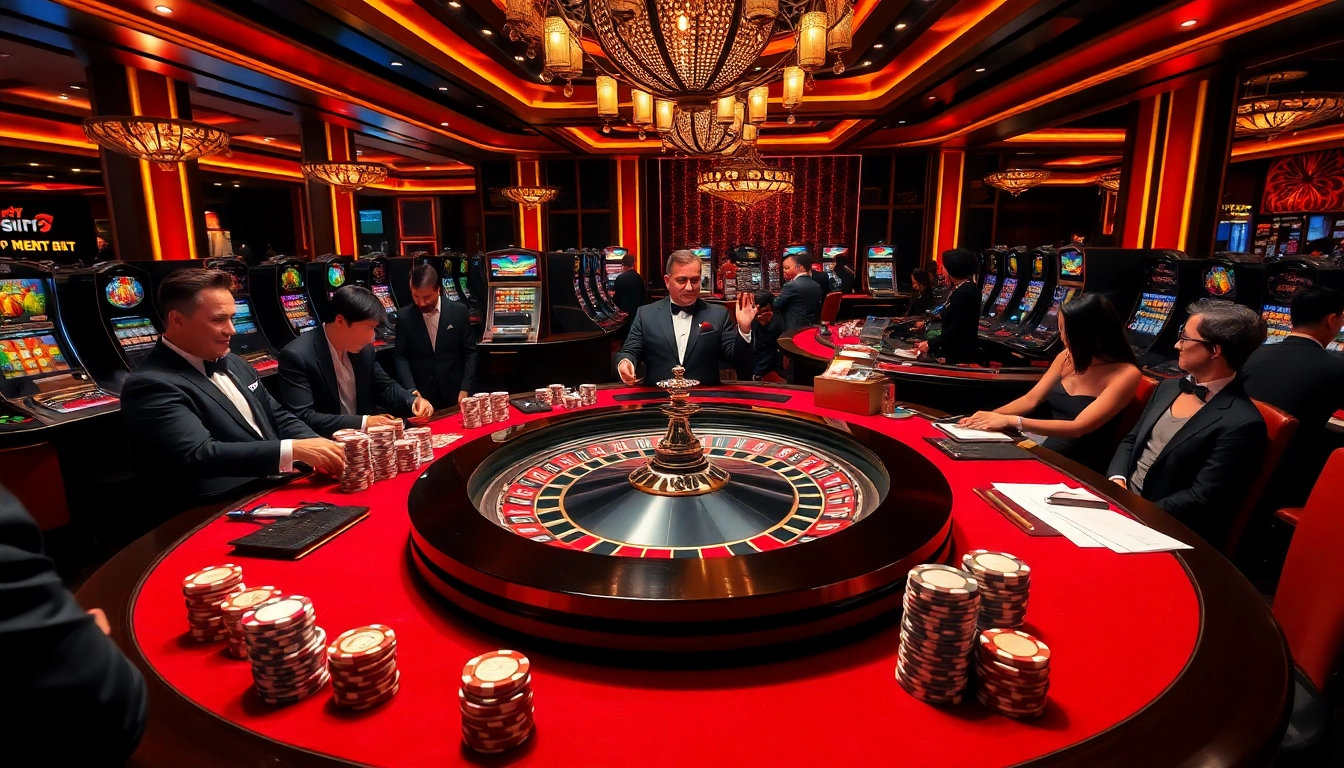 Experience the thrill of rr88 com at a luxurious casino with vibrant roulette and poker chips.