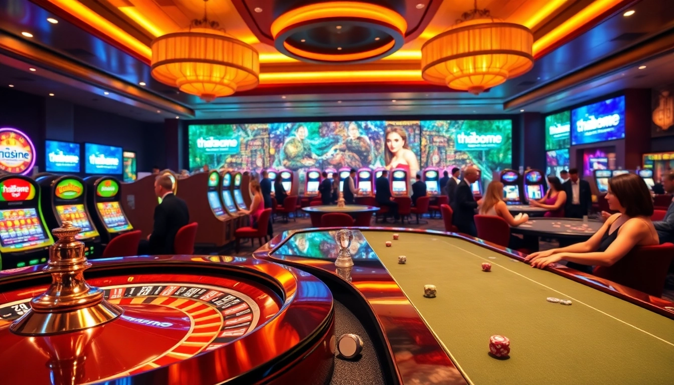Experience the excitement of thabethome com with vibrant casino gaming tables and stylish players.