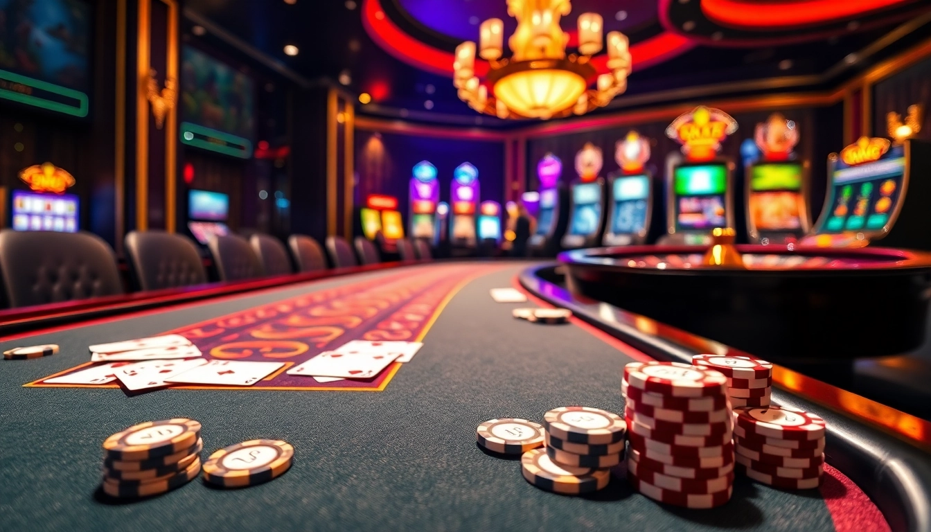 Experience thrilling action at GG88's high-stakes poker table with vibrant colors and dynamic gambling atmosphere.