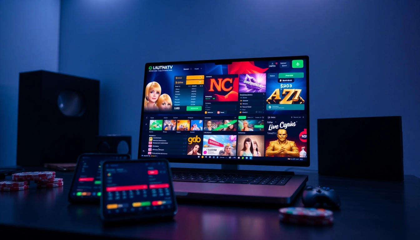 Engaging online casino atmosphere showcasing Lauthaitv gaming experience with modern technology and vibrant visuals.