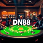 Engaged players enjoying poker at DN88, showcasing an exciting casino atmosphere.