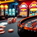 Experience the excitement of 98WIN with a vibrant online casino scene featuring a poker table, roulette wheel, and slot machines.